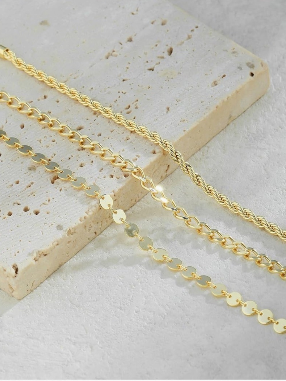 Etoile Gold Dainty Cuban Link Bracelet Stack Set - Picture 3 of 5